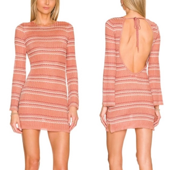 L*SPACE Waloma Shimmer Striped Cover-Up Mini Dress Anthropologie Boho Large - Picture 13 of 16